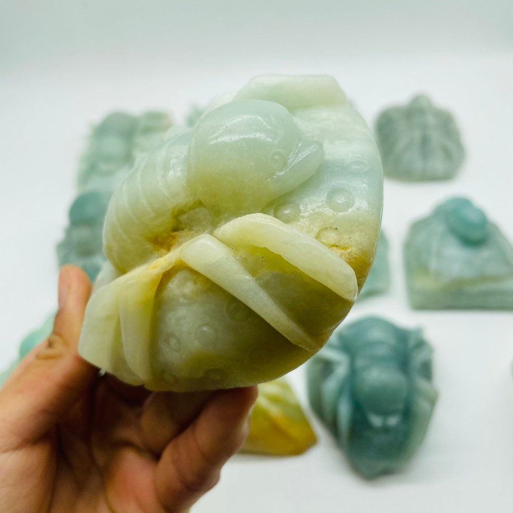 12 Pieces Caribbean Calcite Spider Carving -Wholesale Crystals