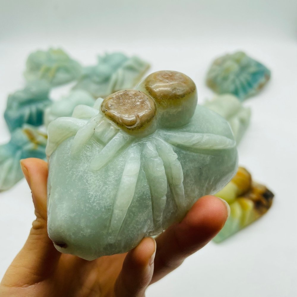 13 Pieces Caribbean Calcite Spider Carving -Wholesale Crystals