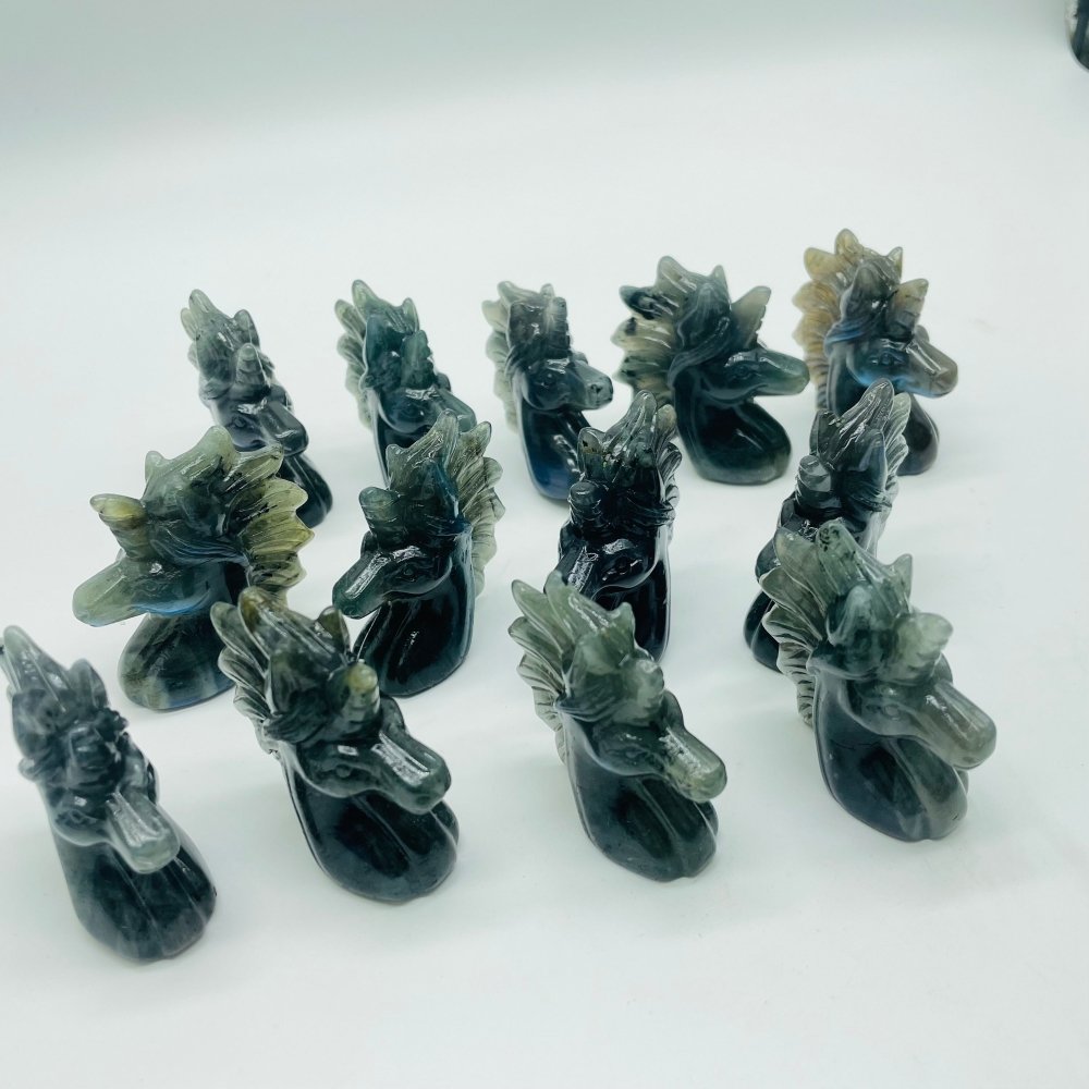13 Pieces High Quality Labradorite Unicorn Carving -Wholesale Crystals