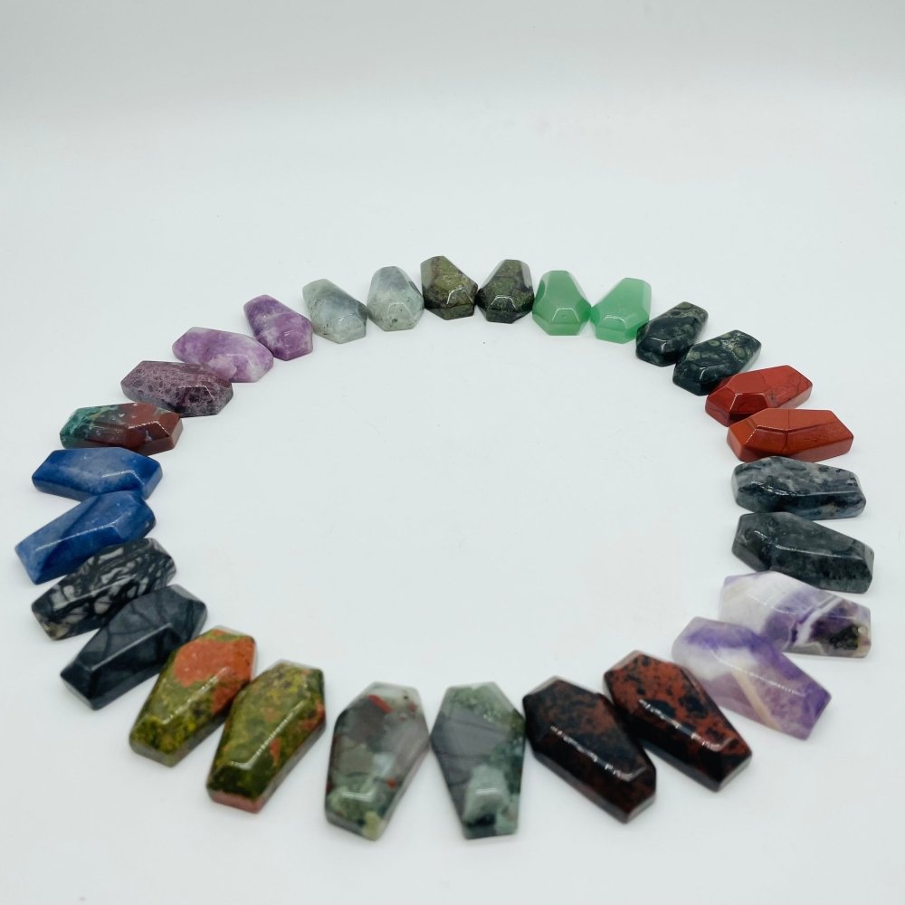 14 Types Mini Coffin Wholesale labradorite Lepidolite Ocean Jasper -Wholesale Crystals