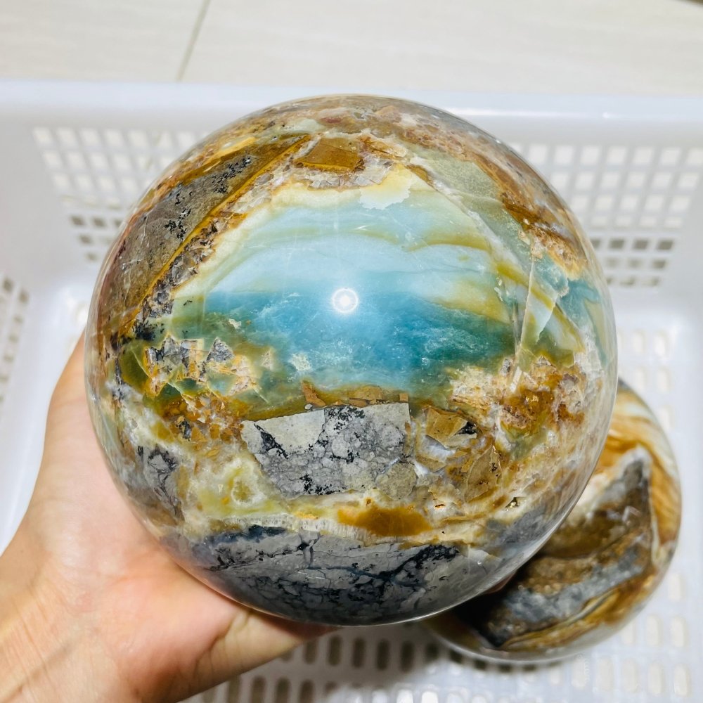 2 Pieces Large Caribbean Calcite Spheres -Wholesale Crystals