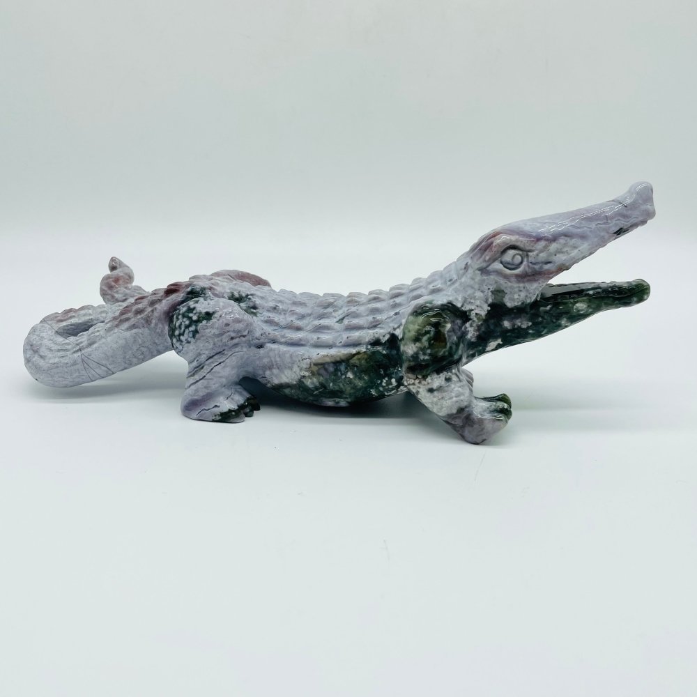 2 Pieces Ocean Jasper Crocodile Carving -Wholesale Crystals