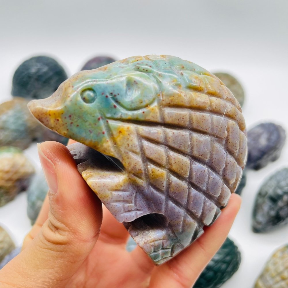 20 Pieces Large Ocean Jasper Hedgehog Carving -Wholesale Crystals