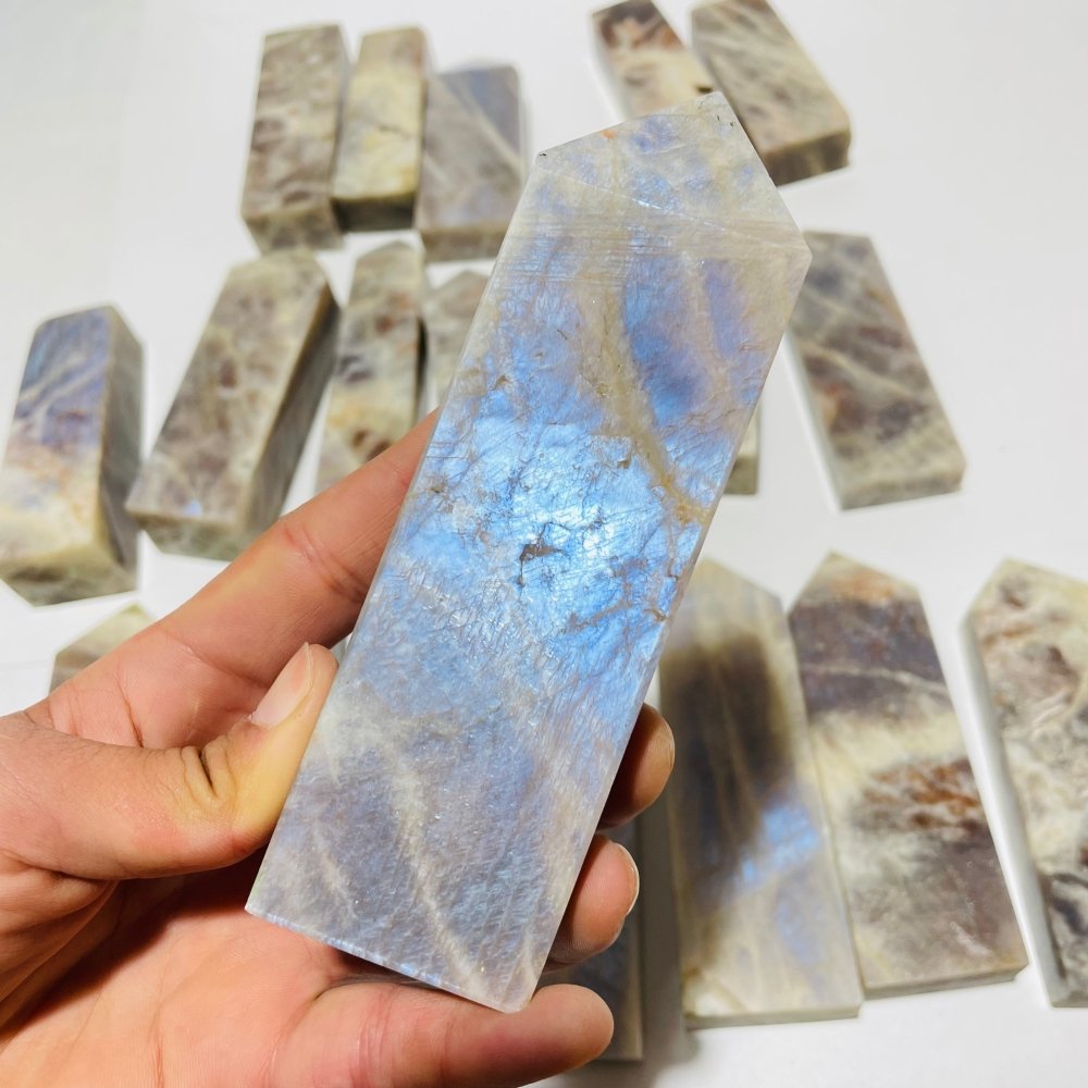 20 Pieces Large Sunstone Mixed Moonstone High Quality Four-Sided Points -Wholesale Crystals