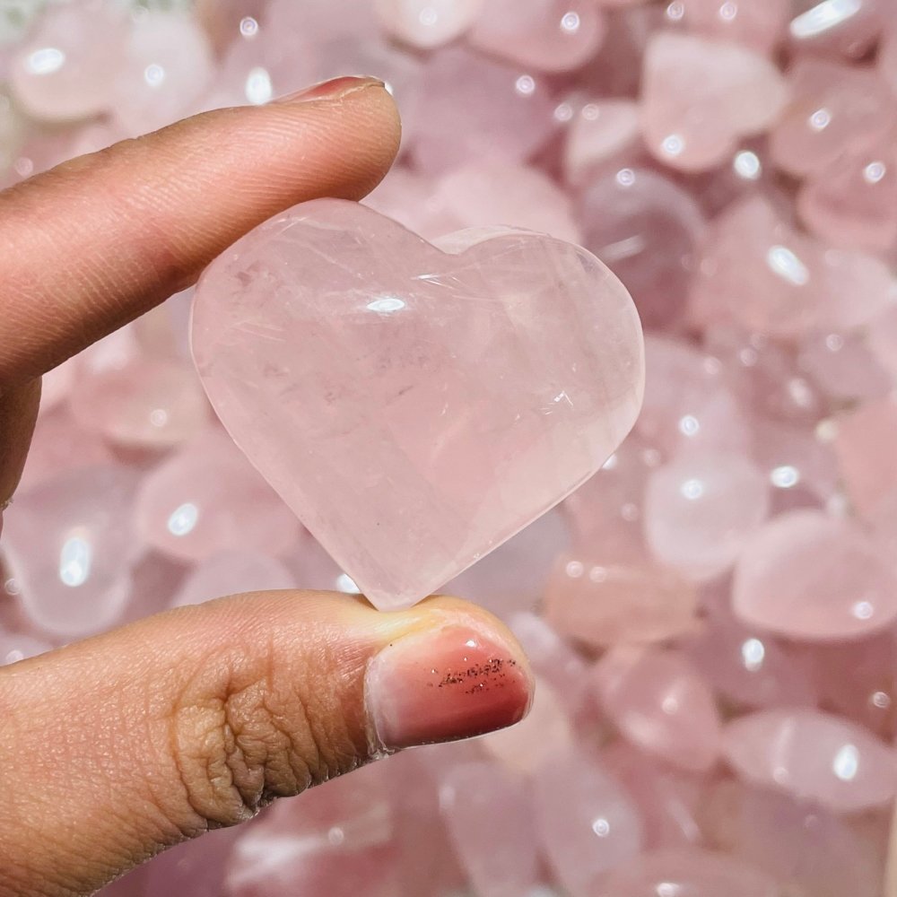 200 Pieces Pink Madagascar Rose Quartz Heart -Wholesale Crystals