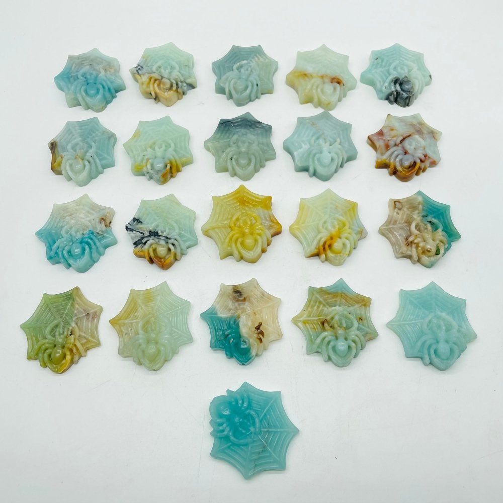 21 Pieces Caribbean Calcite Spider Carving -Wholesale Crystals