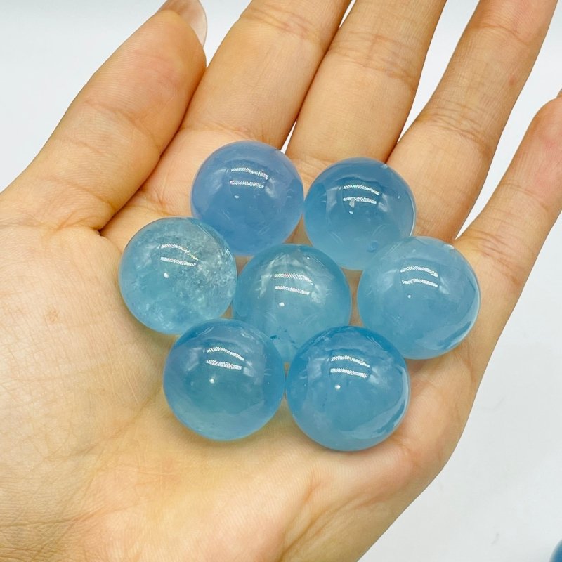 21 Pieces High Quality Aquamarine Spheres -Wholesale Crystals