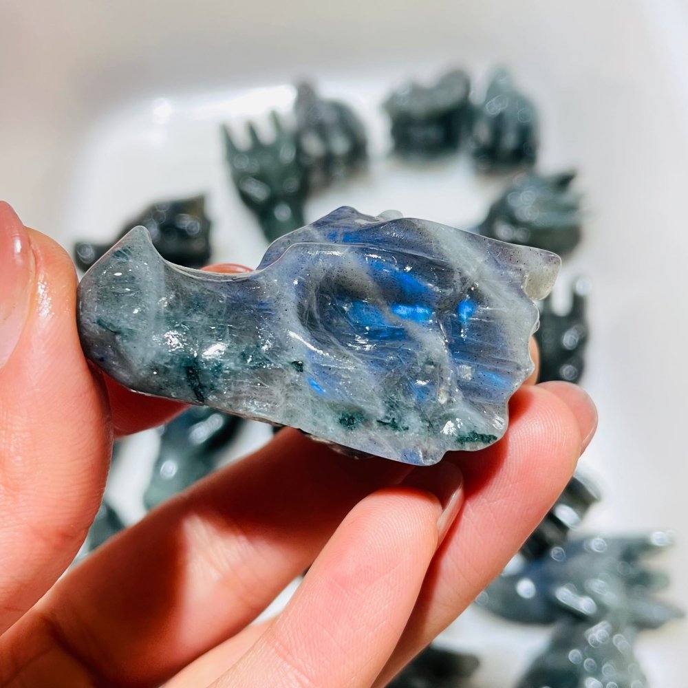 21 Pieces Labradorite Dragon Head Carving -Wholesale Crystals