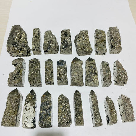 23 Pieces High Quality Pyrite Four-Sided Tower Point -Wholesale Crystals
