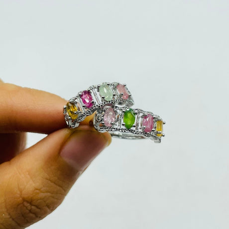 4 Color Beautiful Tourmaline Ring Colorful Gemstone Wholesale -Wholesale Crystals