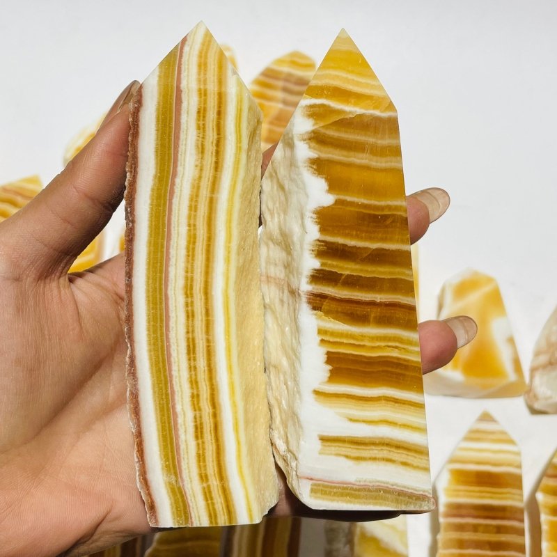 28 Pieces Beautiful Yellow Calcite Points -Wholesale Crystals