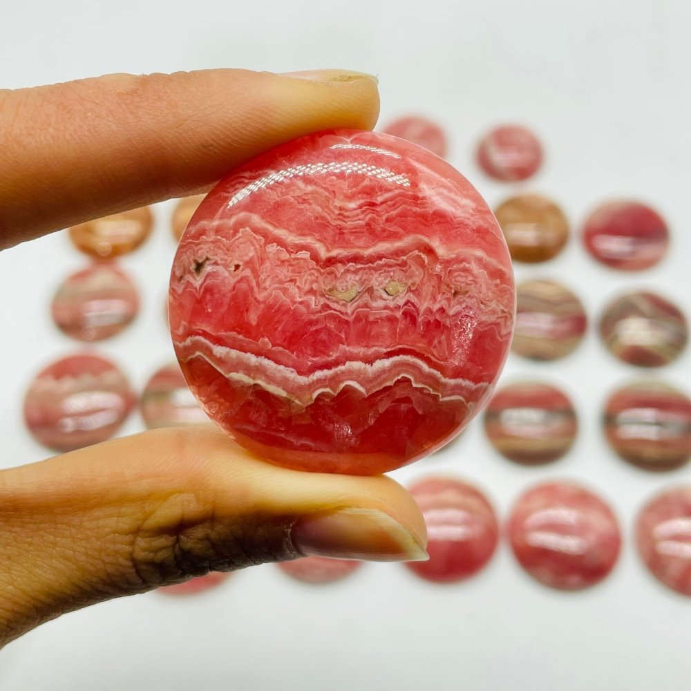 29 Pieces High Quality Rhodochrosite Round Plate DIY Pendant -Wholesale Crystals