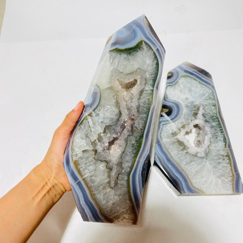 3 Pieces Beautiful Large Geode Agate Tower -Wholesale Crystals