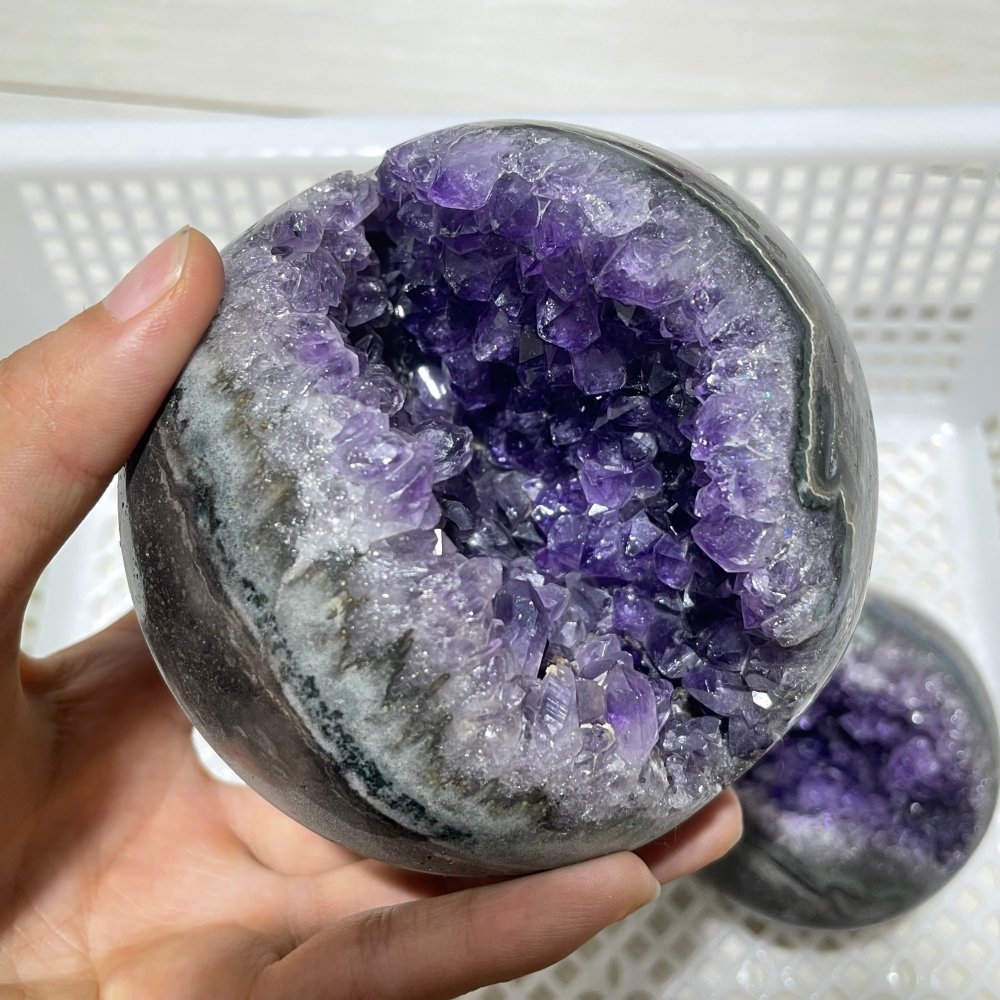 3 Pieces High Quality Amethyst Cluster Spheres -Wholesale Crystals