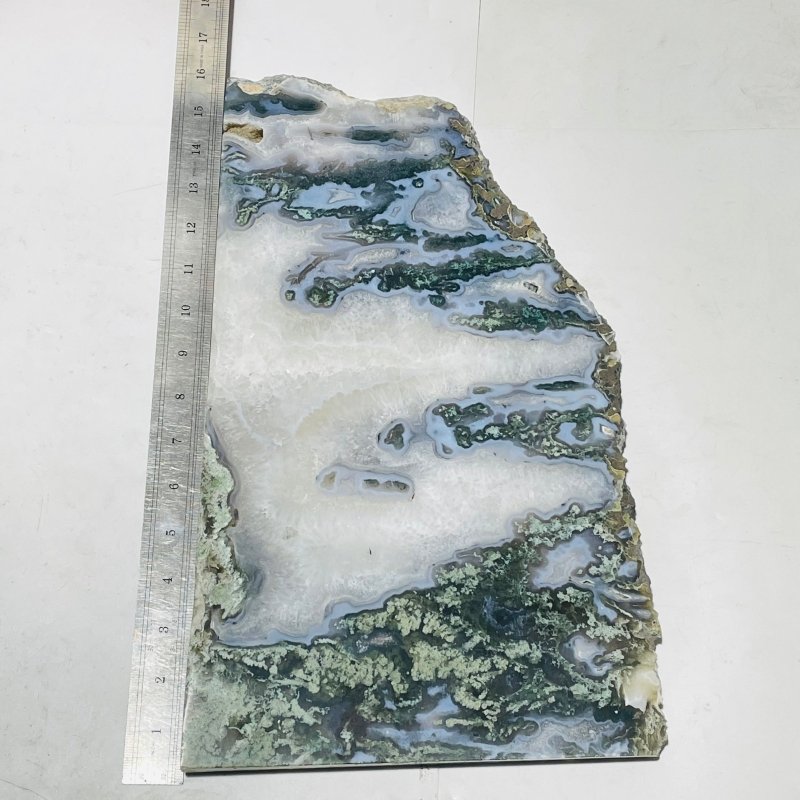 3 Pieces Large Beautiful Moss Agate Slab 17inch - Wholesale Crystals