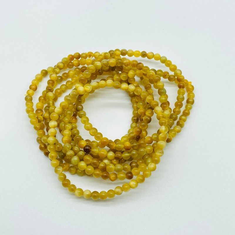 3 Types Mini Beads 4mm Bracelet Wholesale Clear Quartz Gold Tiger Eye Smoky Quartz - Wholesale Crystals