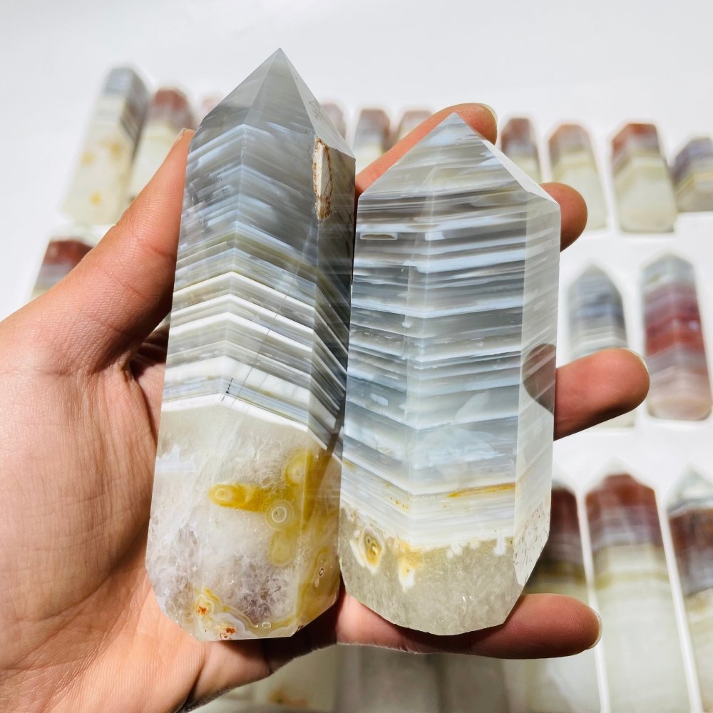 31 Pieces Stripe Agate Points -Wholesale Crystals