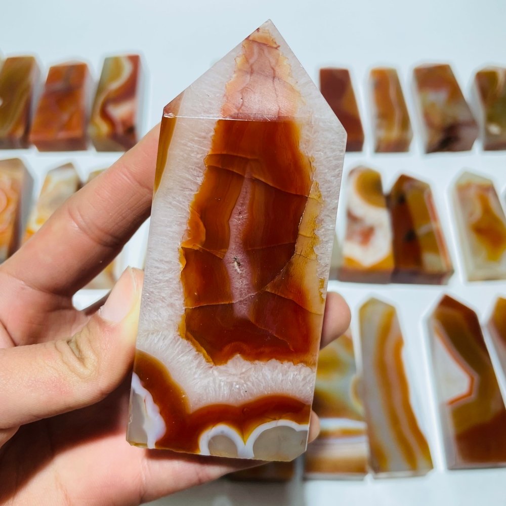 35 Pieces Beautiful Stripe Carnelian Points -Wholesale Crystals