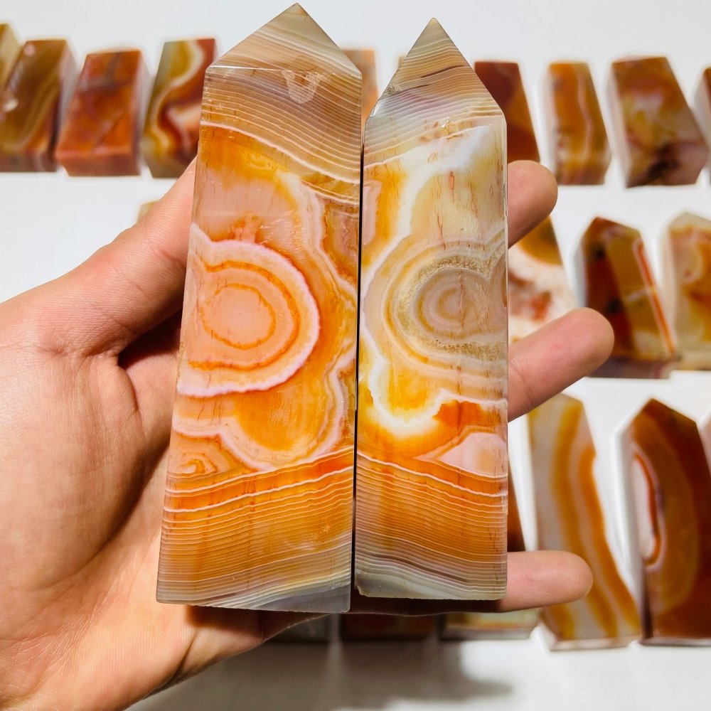 35 Pieces Beautiful Stripe Carnelian Points -Wholesale Crystals