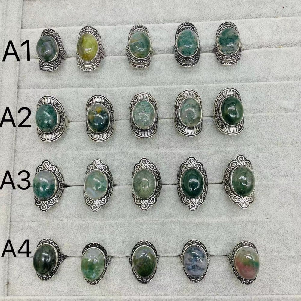 4 Types Moss Agate Ring Wholesale -Wholesale Crystals