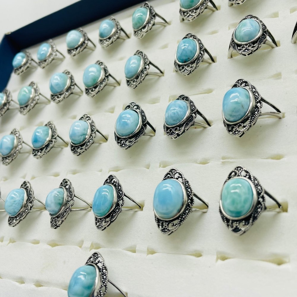 41 Pieces Beautiful Larimar Ring -Wholesale Crystals