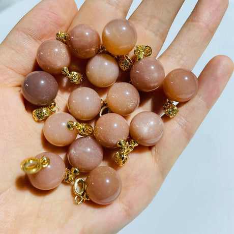 42 Pieces Sunstone Spheres Pendant -Wholesale Crystals