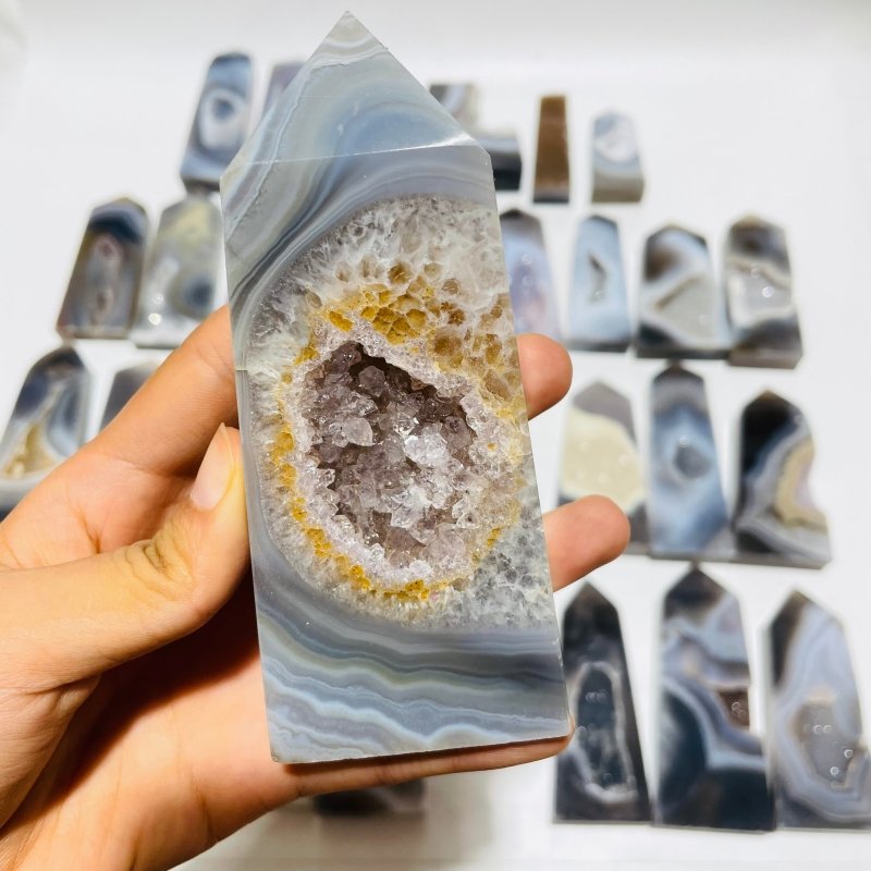 33 Pieces Druzy Geode Agate Points -Wholesale Crystals