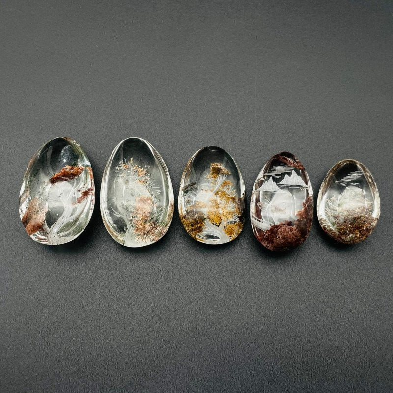 5 Pieces Beautiful Scenery Garden Quartz Inner Scene Carving -Wholesale Crystals