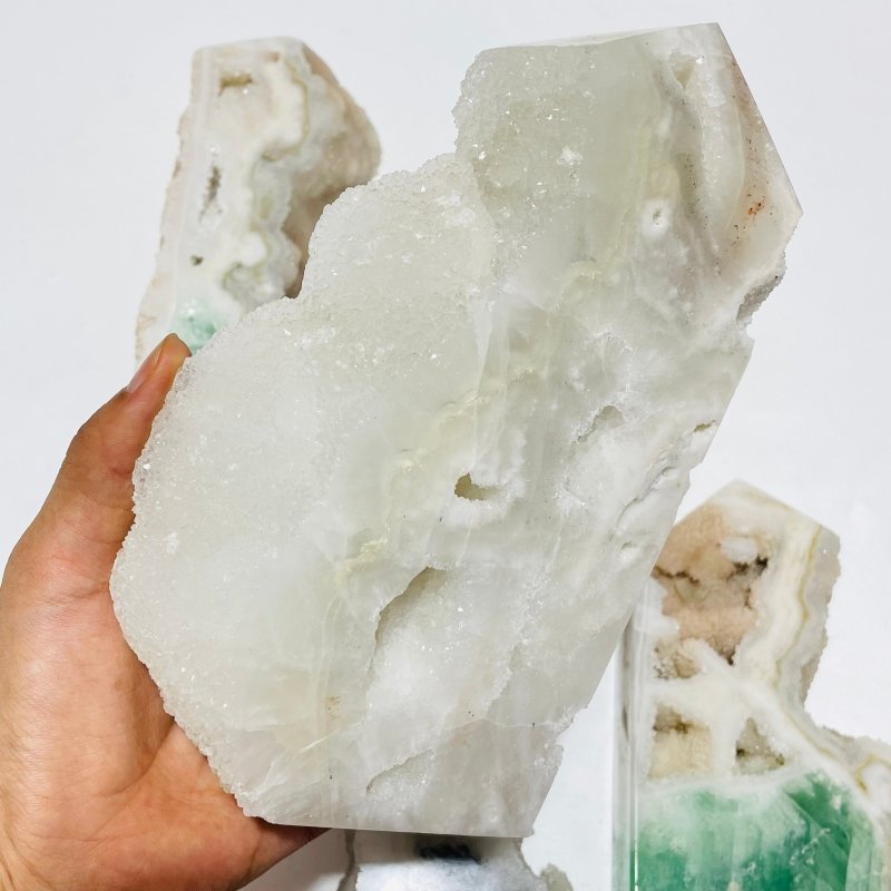 5 Pieces Large Fluorite Druzy Geode Points -Wholesale Crystals