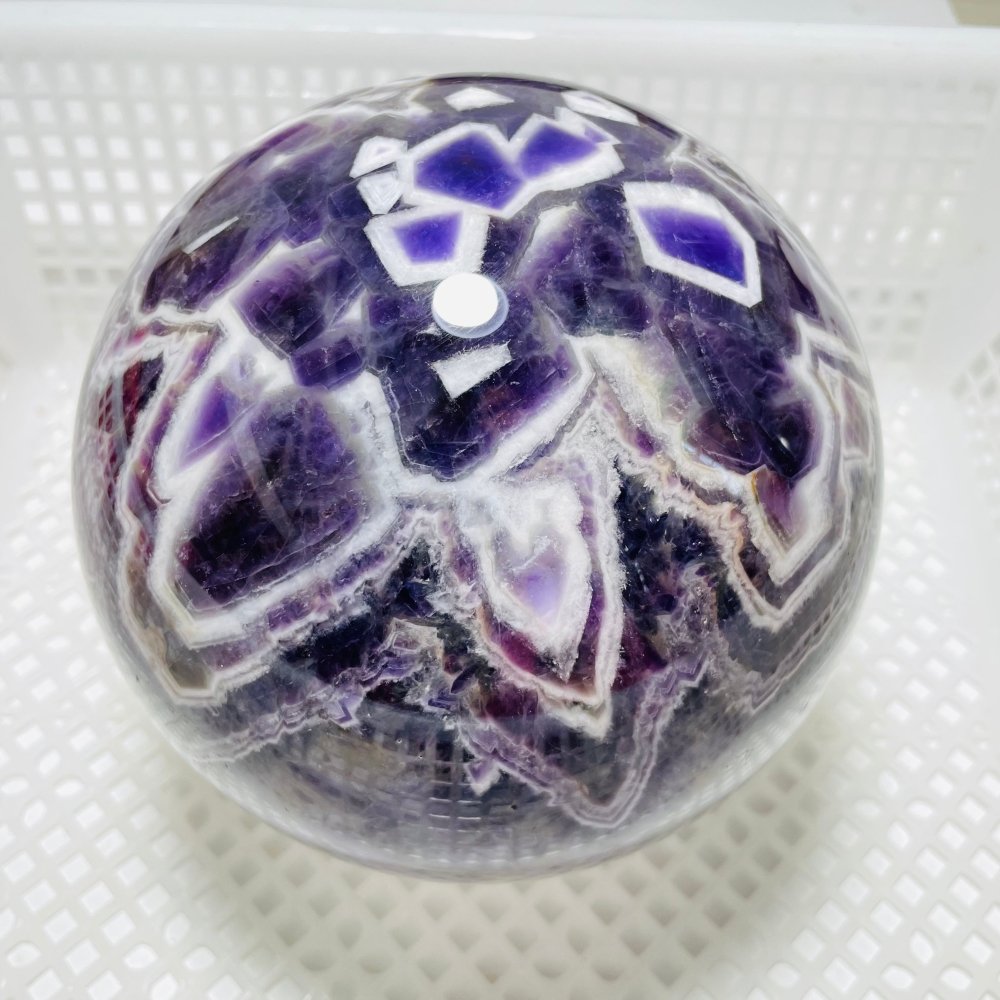 5.9in High Quality Large Chevron Amethyst Sphere -Wholesale Crystals