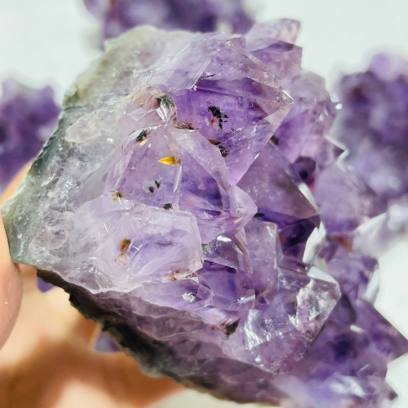 6 Pieces Beautiful Amethyst Cacoxenite Super7 Cluster - Wholesale Crystals