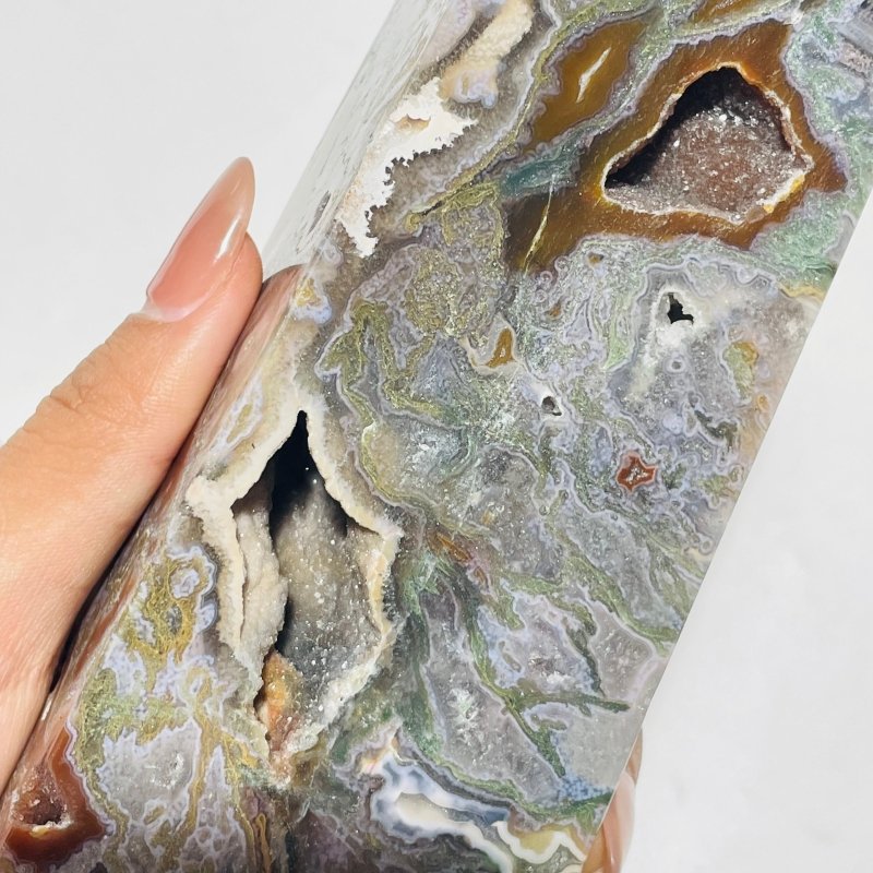 6 Pieces Beautiful Geode Druzy Ocean Jasper Large Tower -Wholesale Crystals