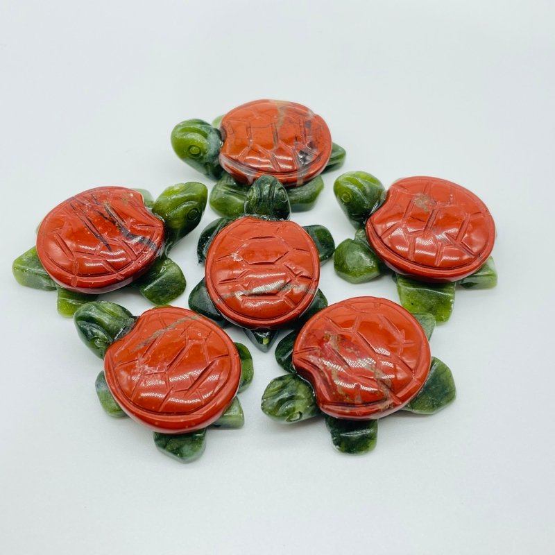 6 Types Turtle Carving Crystal Wholesale Tiger Eye Ocean Jasper - Wholesale Crystals