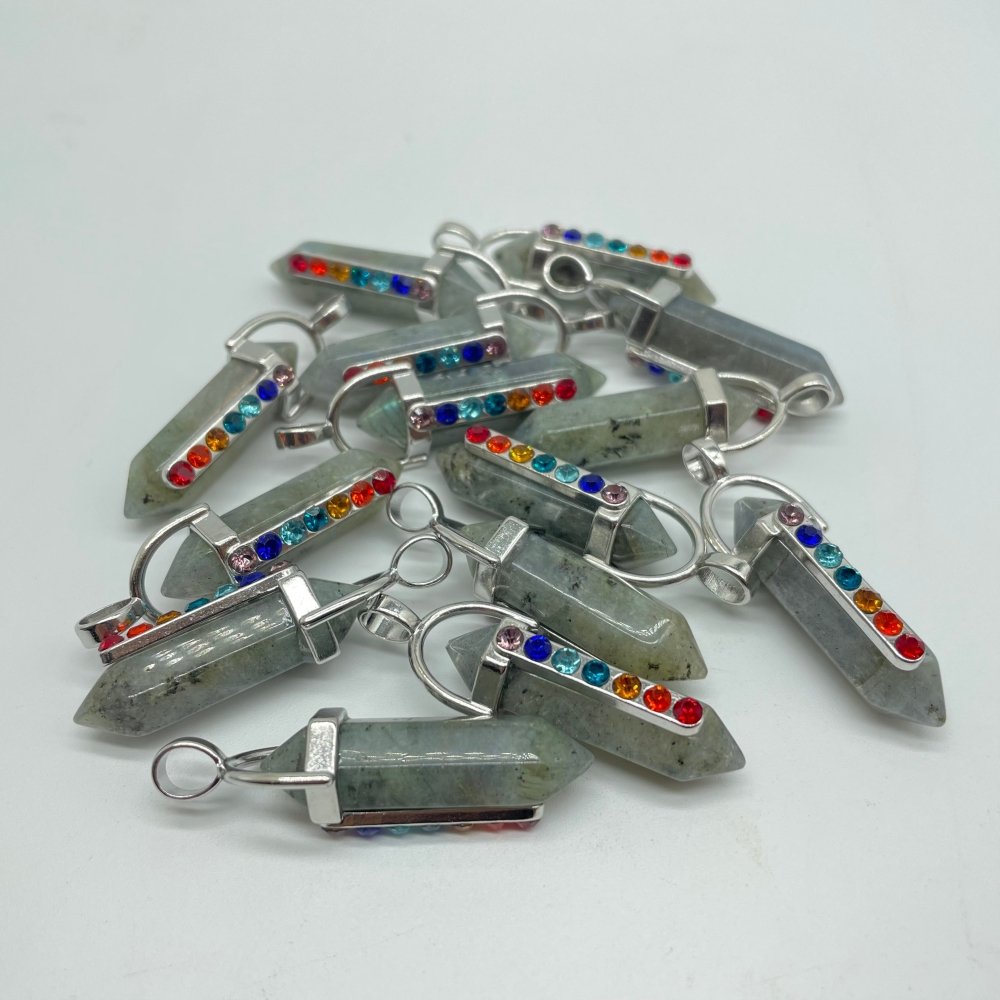 7 Chakras Amethyst&Labradorite Double Point Pendant Wholesale -Wholesale Crystals