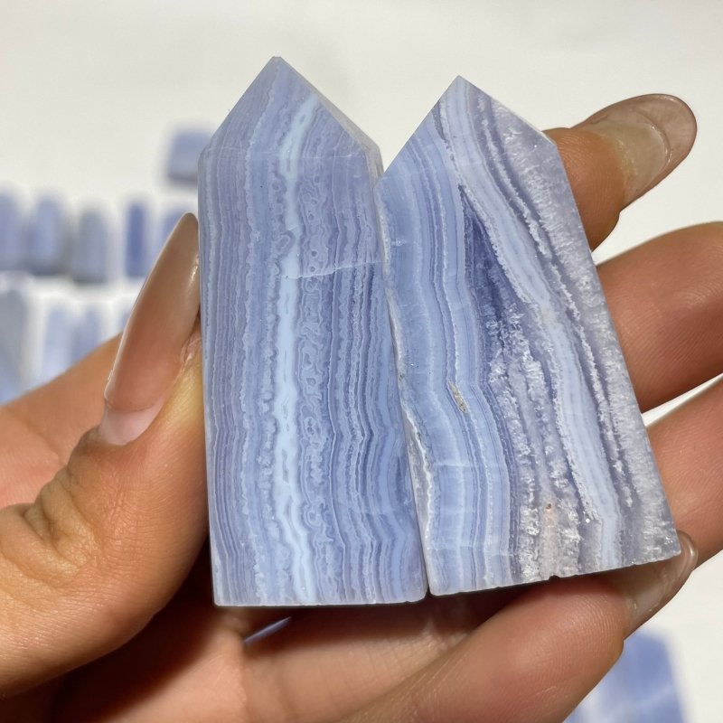71 Pieces High Quality Blue Lace Agate Four-Sided Points -Wholesale Crystals