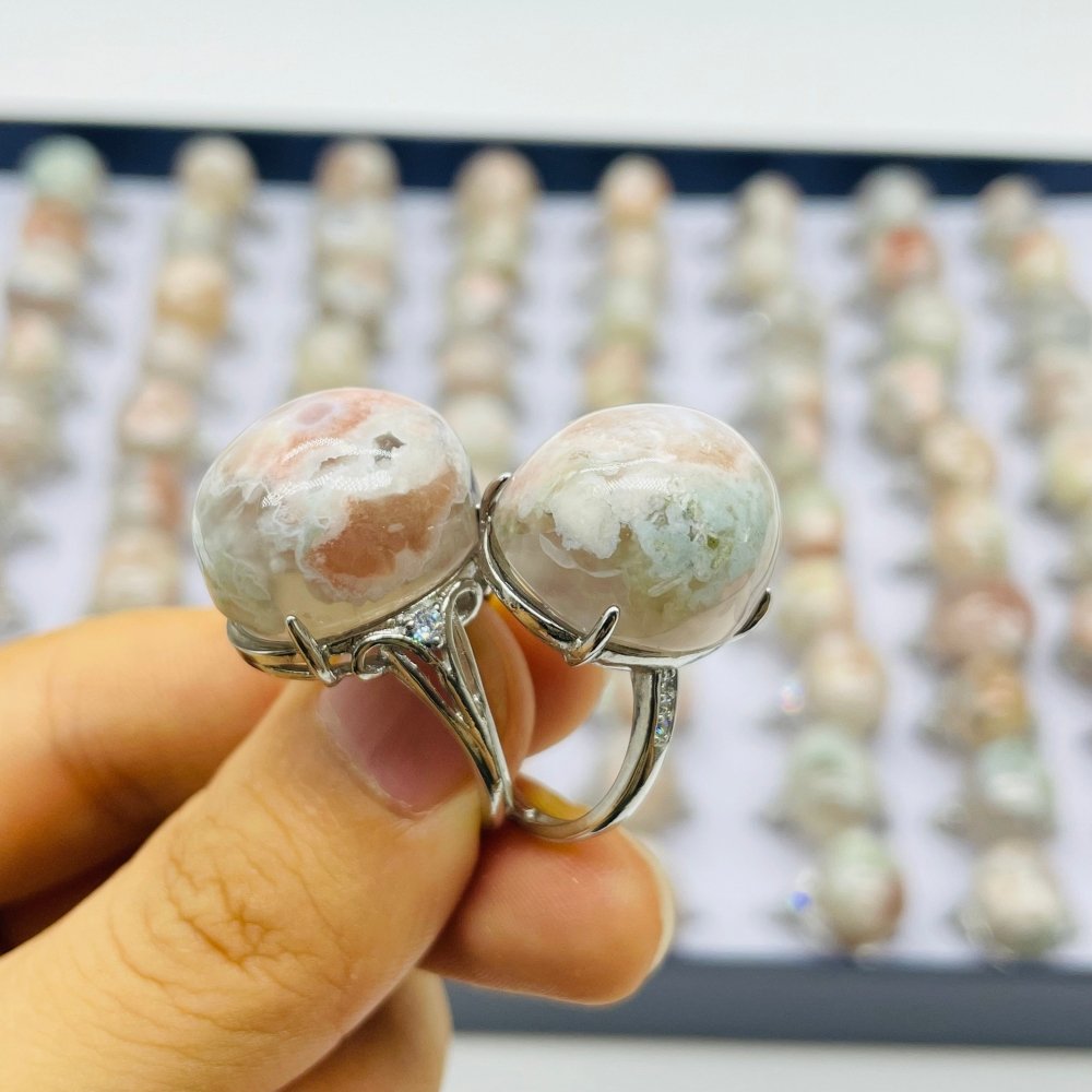 78 Pieces Sakura Flower Agate Different Styles Ring -Wholesale Crystals