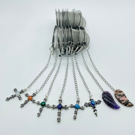 8 Types Crystal 304 Stainless Steel Tea Leak Proof Mesh Filter Wholesale Cross Wing Shape - Wholesale Crystals