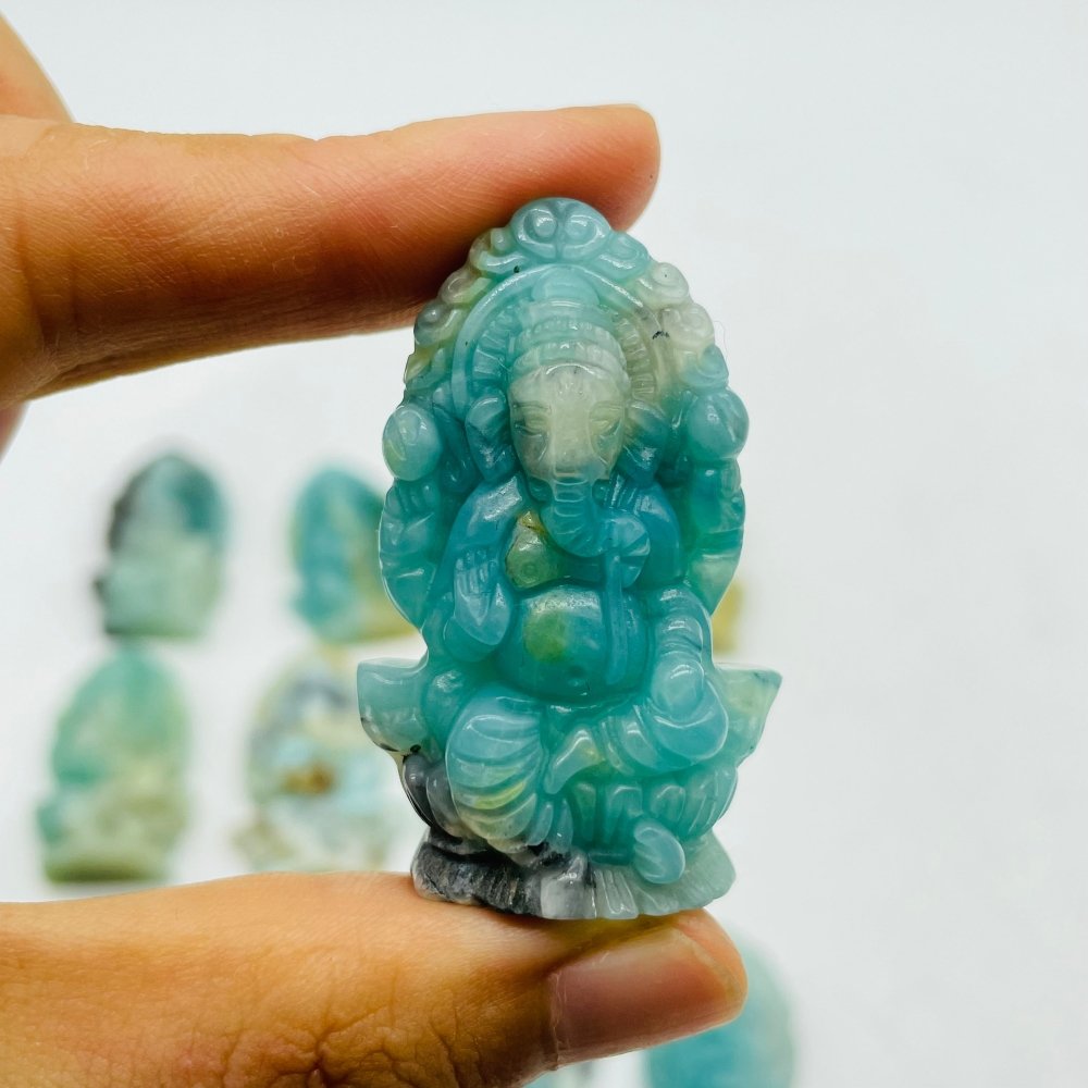 12 Pieces High Quality Caribbean Calcite Ganesha Carving -Wholesale Crystals