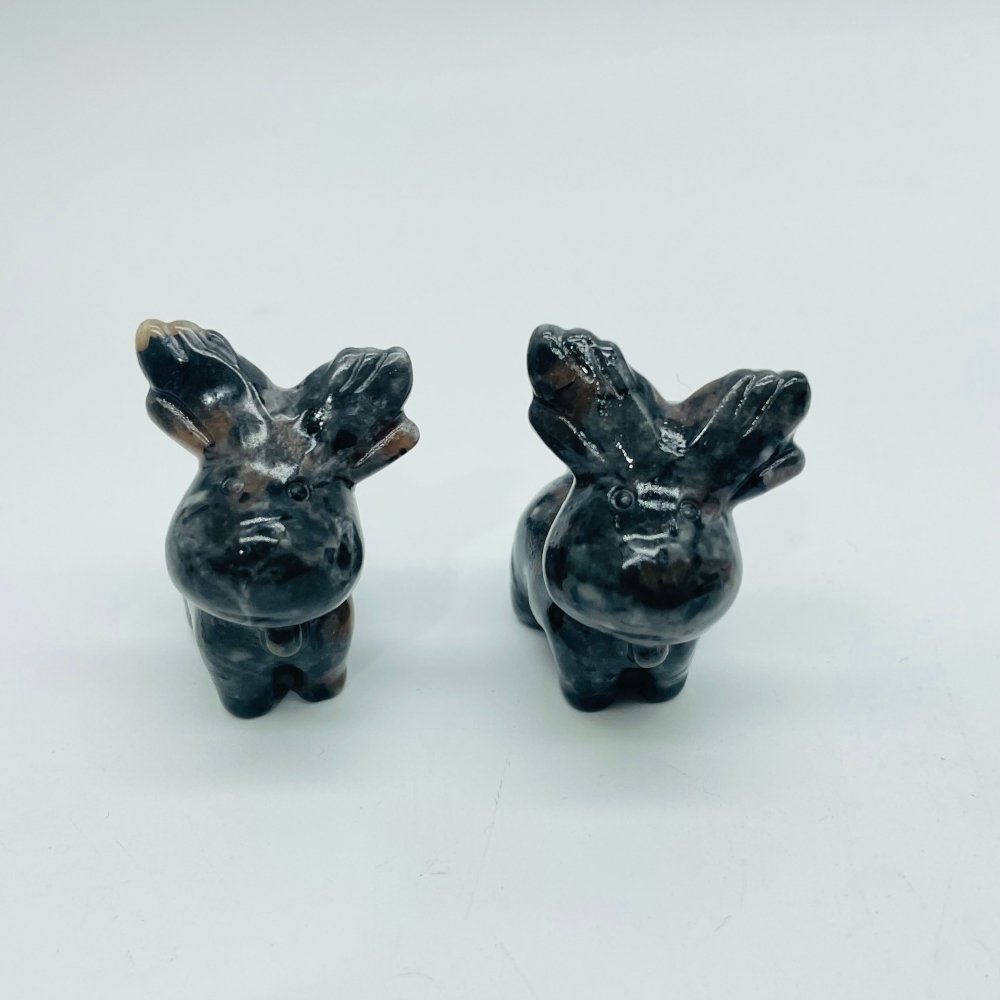 8Types Christmas Moose Carving Crystal Wholesale Lepidolite Pyrite -Wholesale Crystals