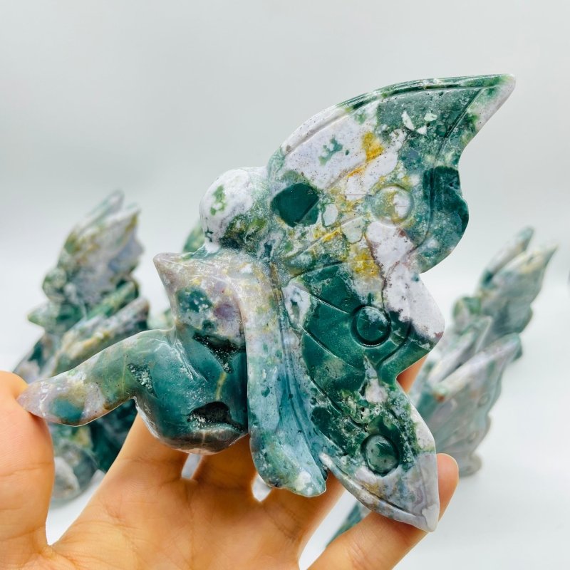 9 Pieces Beautiful Ocean Jasper Butterfly Fairy Carving -Wholesale Crystals