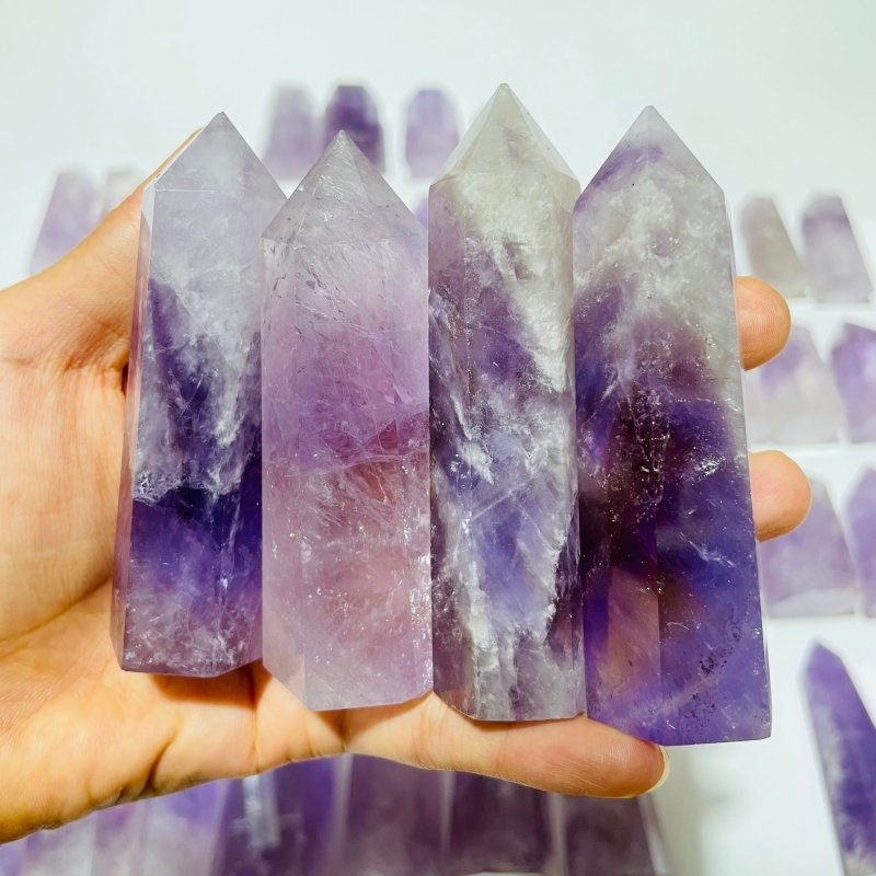 52 Pieces Fat Light Purple Lavender Amethyst Points -Wholesale Crystals