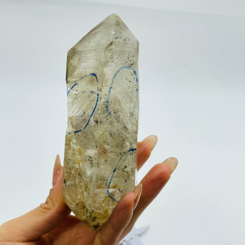 A79 Enhydro Many Large Bubbles Quicksand Double Point -Wholesale Crystals