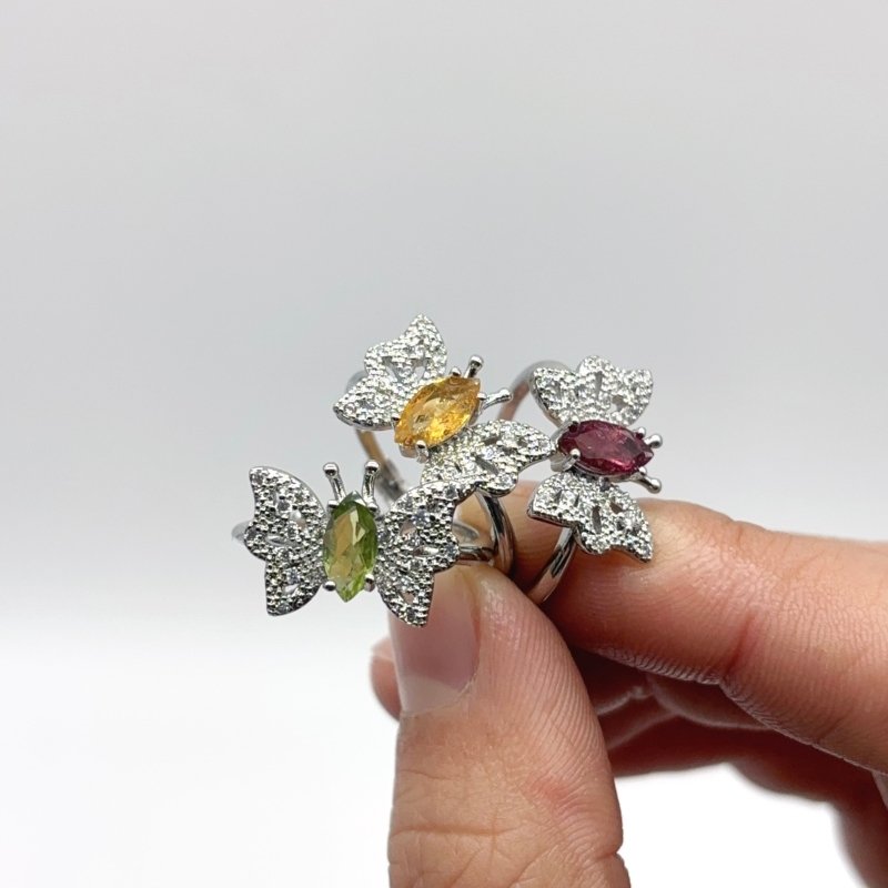 Beautiful Colorful Tourmaline Butterfly Ring Wholesale -Wholesale Crystals