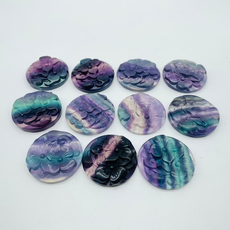 Beautiful Rainbow Fluorite Flowers Carving Wholesale -Wholesale Crystals