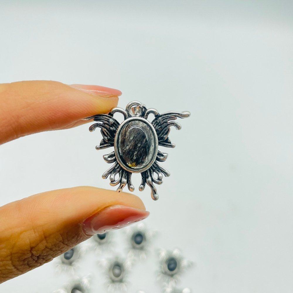 Black Rutile Crystal Butterfly Shape Pendant Wholesale -Wholesale Crystals
