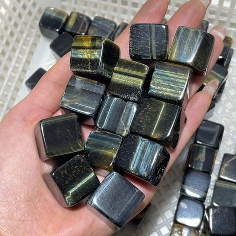 Blue Mixed Yellow Tiger Eye Cube Tumbled Wholesale -Wholesale Crystals