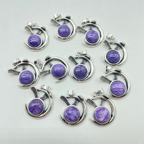 Charoite Bunny Ears Pendant Crystal Wholesale -Wholesale Crystals