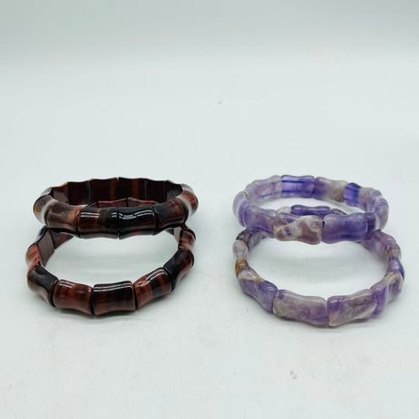 Chevron Amethyst & Red Tiger Eye Bracelet Crystal Wholesale -Wholesale Crystals