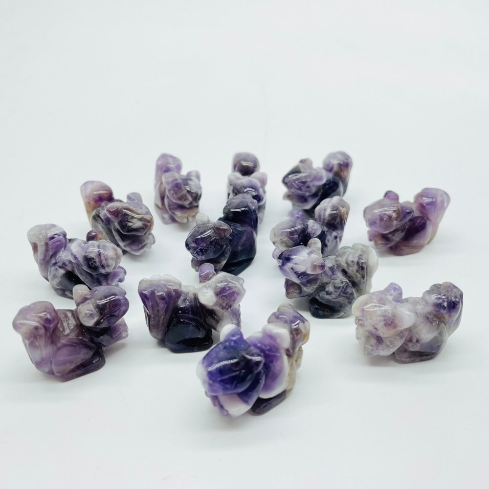 Chevron Amethyst Squirrel Carving Animals Wholesale -Wholesale Crystals
