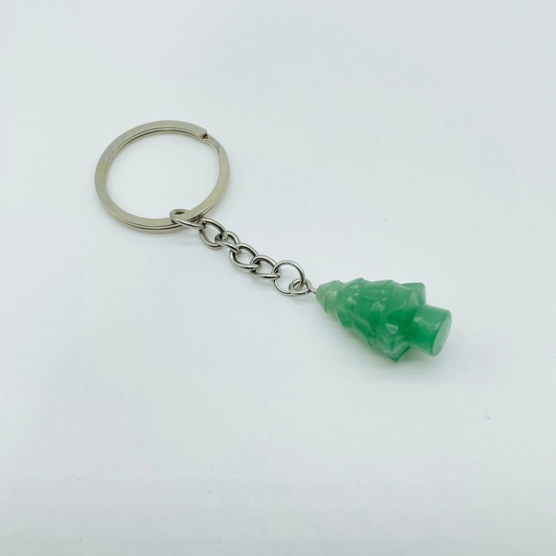 Christmas Tree Keychain Wholesale Rose Quartz Green Aventurine - Wholesale Crystals